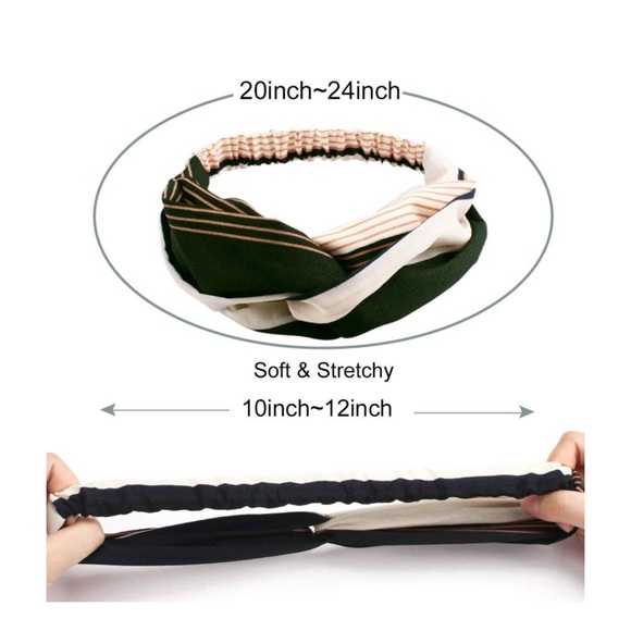 Red-Green-White Chevron Print Twist Headband - Picture 7 of 8